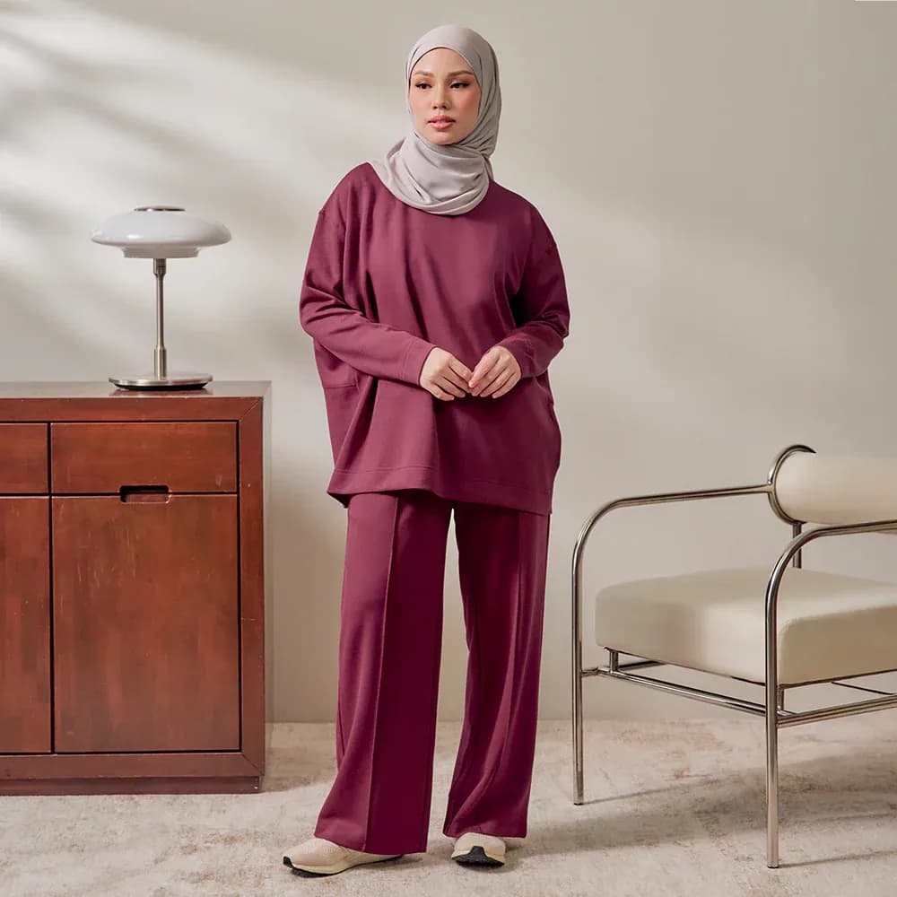 Oversized Sweatshirt - Burgundy