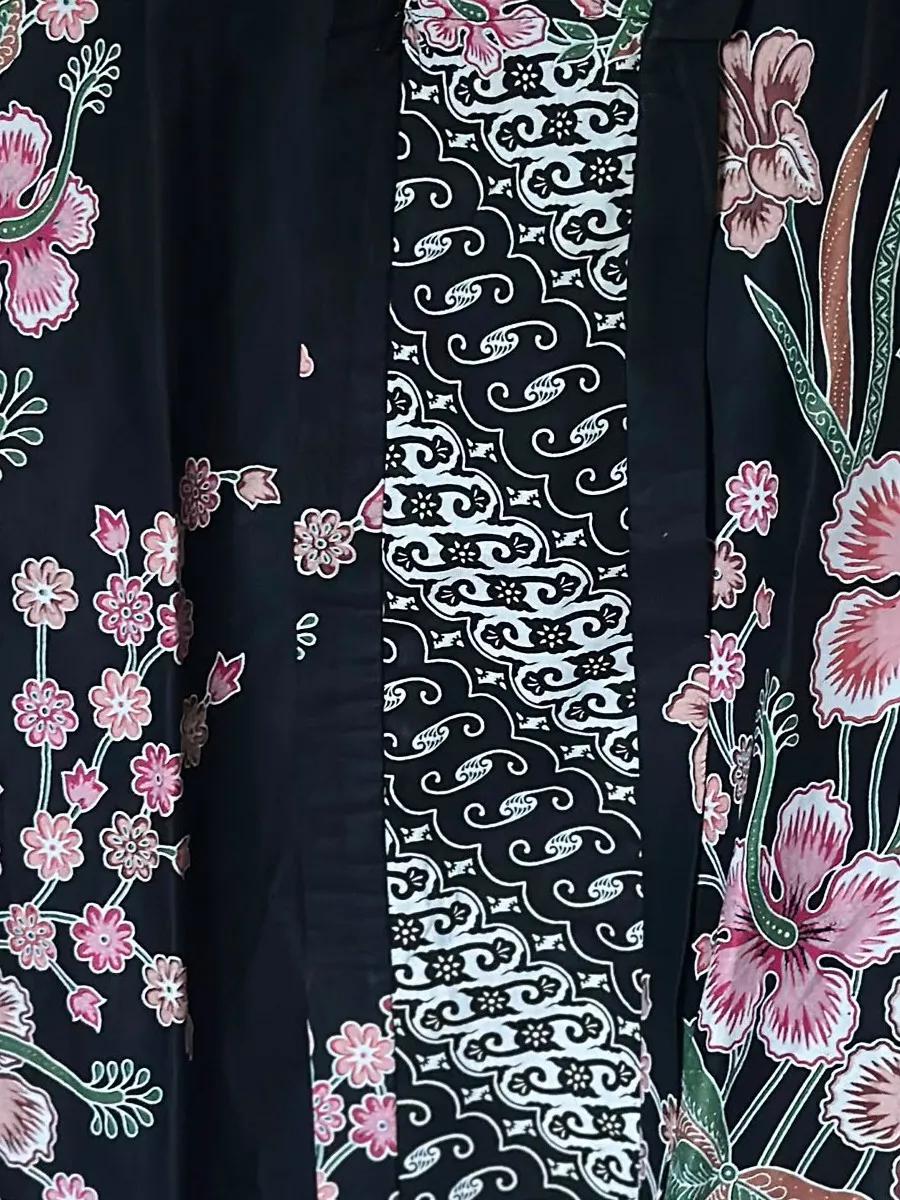 Kebaya Batik Bunga Raya – Hitam Merah Jambu — image 4