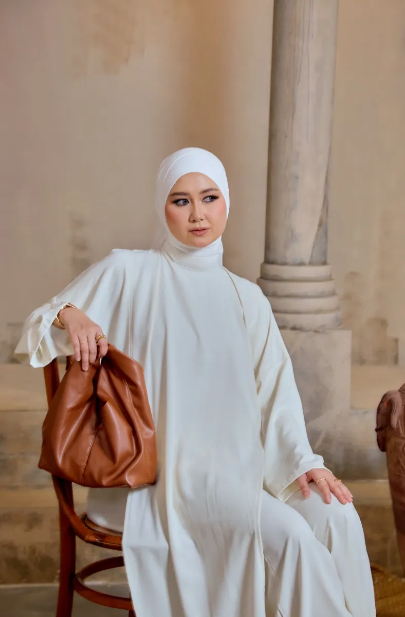 Neya Series Abaya- Ivory White